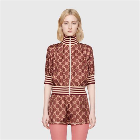 maglia gucci supreme|GG Supreme print silk jacket in pink and beige .